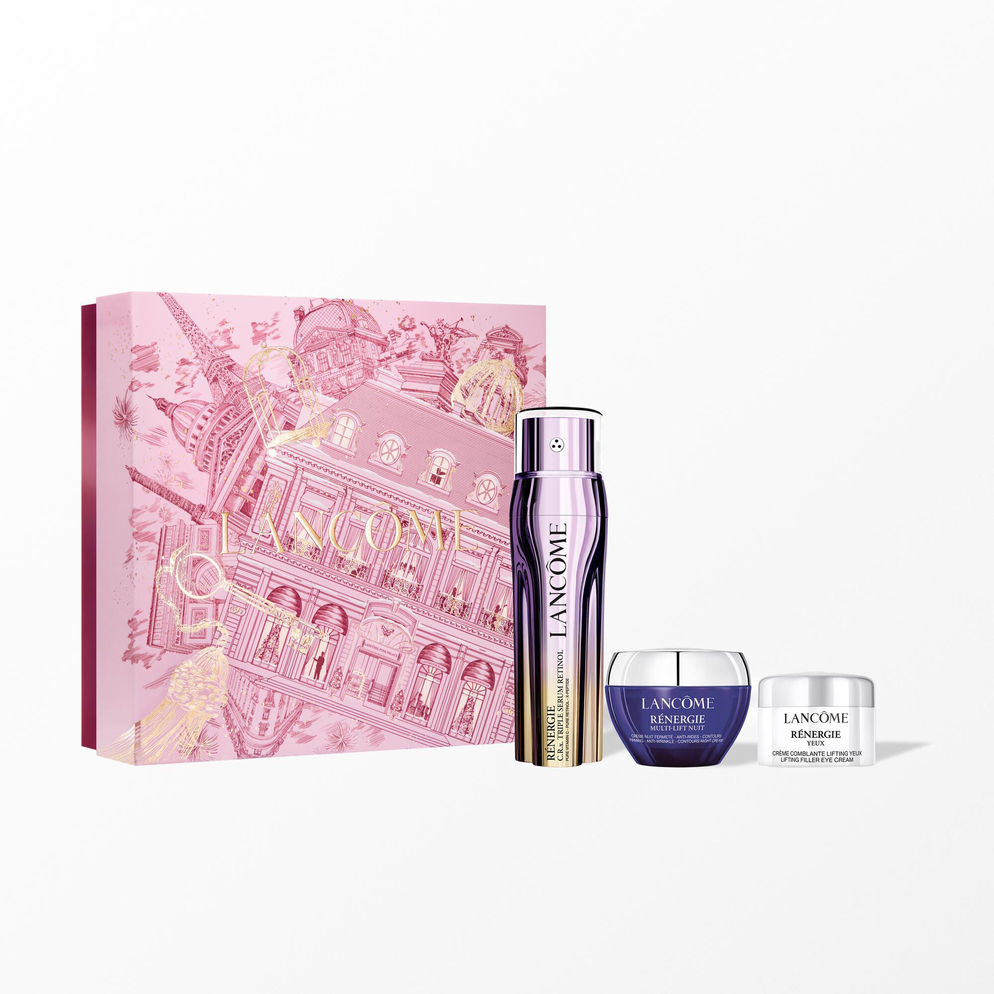 Renergie C.R.x. Triple Retinol Serum Setinhalt: - RENERGIE C.R.X. TRIPLE SERUM RETINOL 50ML - RENERGIE MULTI-LIFT NUIT CREAM 15ML - RENERGIE EYE CREAM 5ML MINI