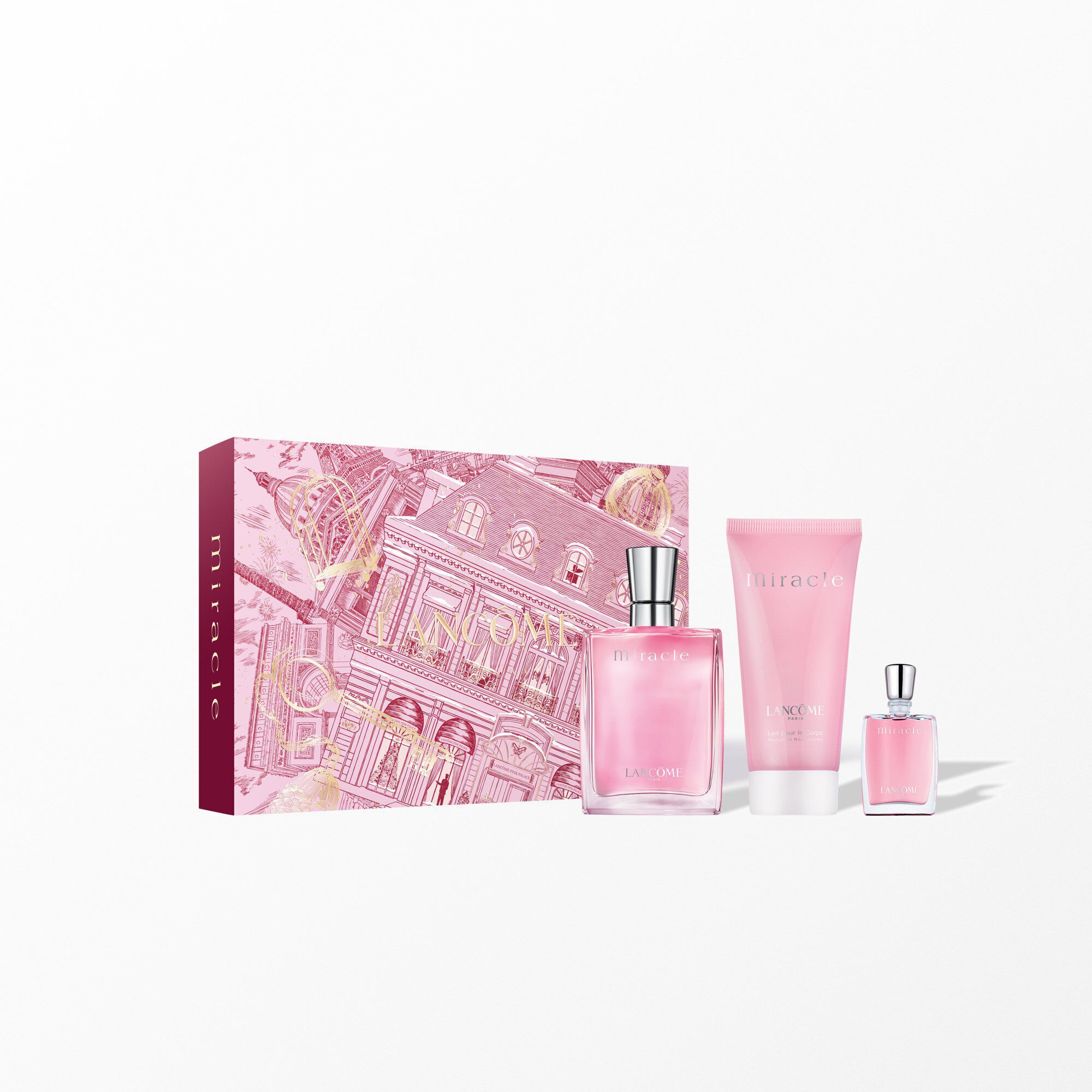 Miracle holiday set containing: MIRACLE EDP 30ML - MIRACLE BODY LOTION 50ML - MIRACLE EDP MINI 5ML