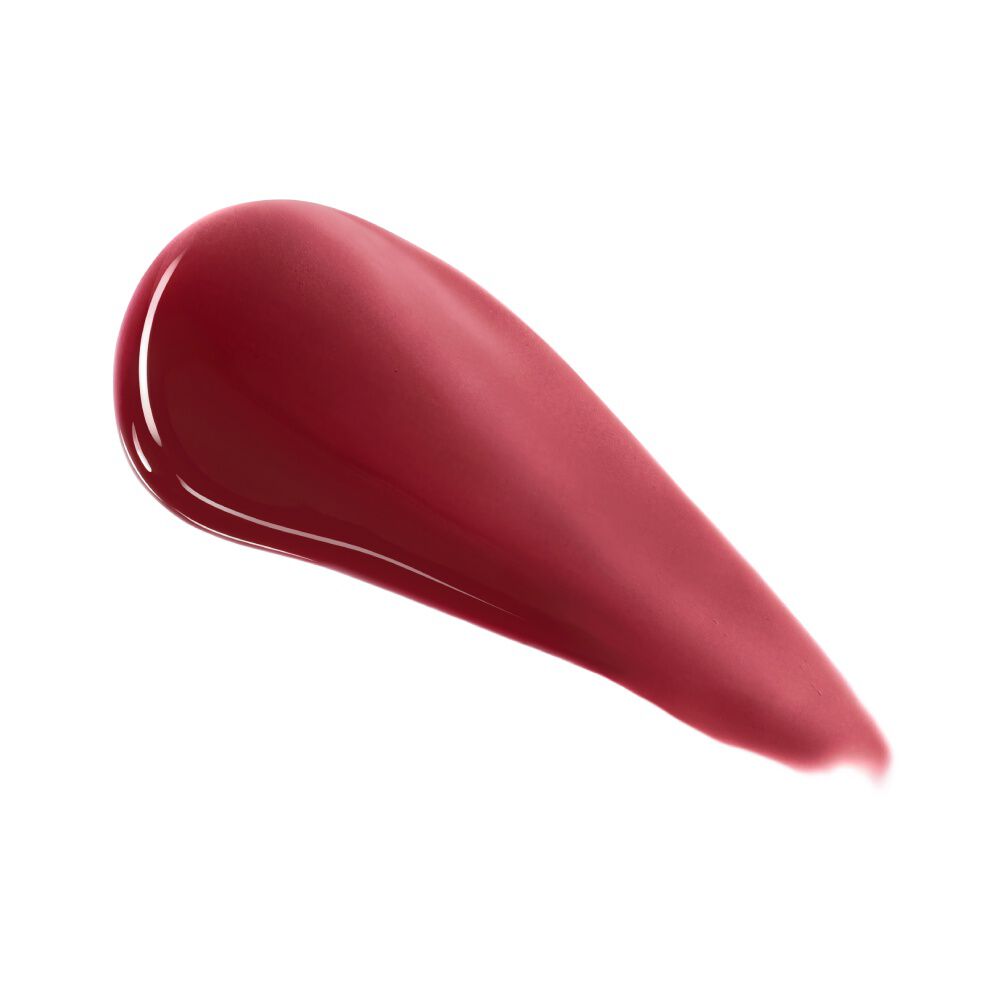 Eine Probe von Lancome L'Absolu Rouge Glaze Tintation, die seine ultra-glanzende und glasierte flussige Textur hervorhebt.
