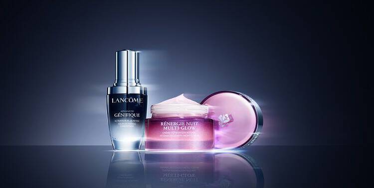 Das Lancome Advanced Genifique Serum neben der Renergie Nuit Multi-Glow Creme