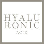 Ein großer Button mit der Aufschrift Hyaluronic Acid (Inhaltsstoff)