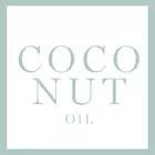 Ein großer Button mit der Aufschrift Coconut Oil (Inhaltsstoff)