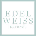Ein großer Button mit der Aufschrift Edelweiss (Inhaltsstoff)