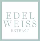 Ein großer Button mit der Aufschrift Edelweiss (Inhaltsstoff)