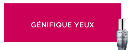 **Alt-Text:** Werbung fur das Produkt "Genifique Yeux" von Lancome auf einem rosa Hintergrund.
