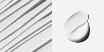 Zwei Creme-Texturen.