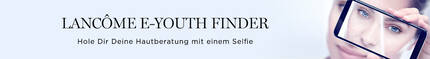 "Werbung fur den Lancome e-Youth Finder, der die Hautpflege mit einem Selfie anpasst."