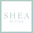 Ein großer Button mit der Aufschrift Shea Butter (Inhaltsstoff)