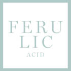 Ein großer Button mit der Aufschrift Ferulic Acid (Inhaltsstoff)