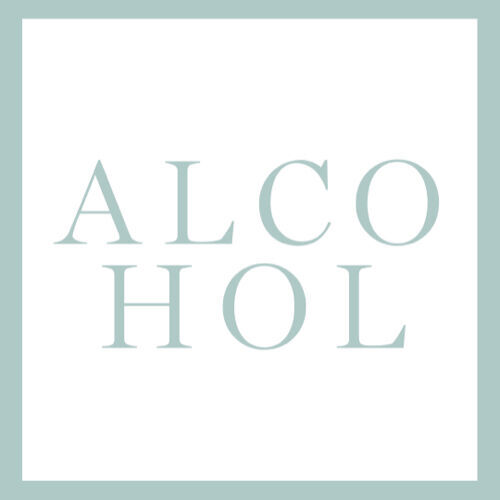 Ein großer Button mit der Aufschrift Alcohol (Inhaltsstoff)