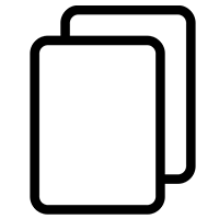 Zwei stilisierte Bürogebäude im modernen Design, umgeben von grüner Landschaft und blauen Himmel.