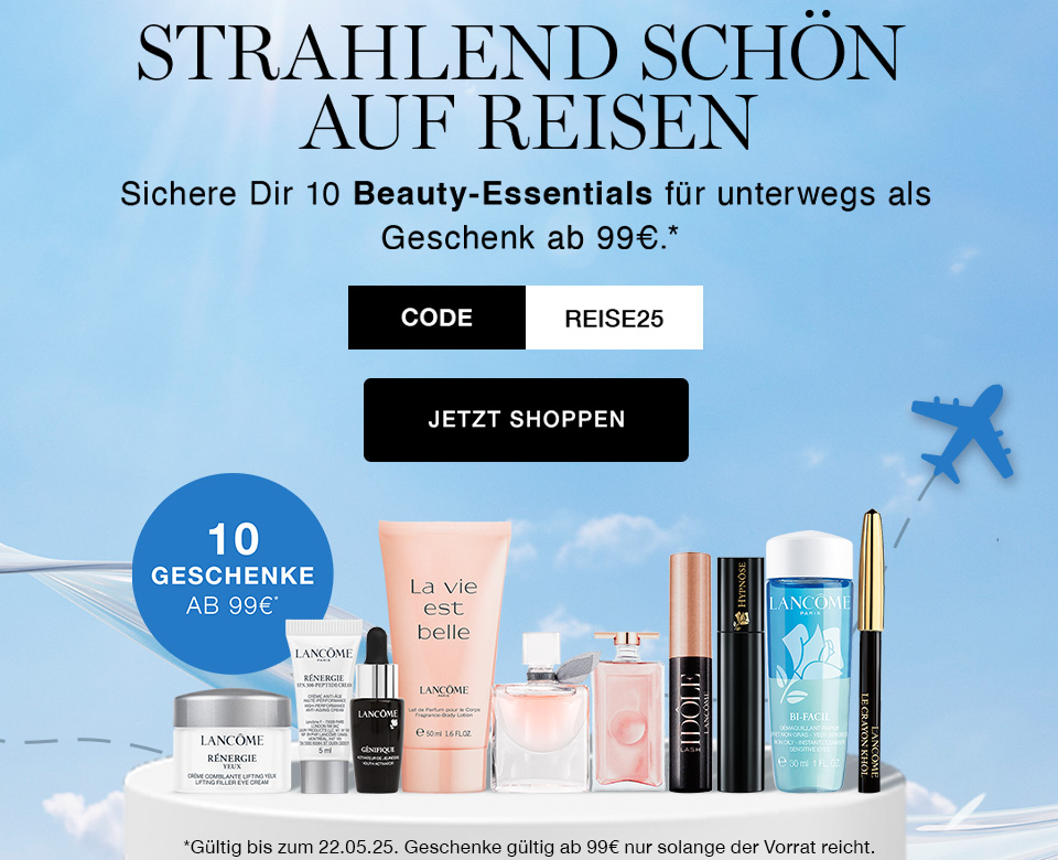 Rabattaktion zum Muttertag mit fröhlicher Frau und Produkten. 25% Rabatt ab 2 Artikeln. Code: MUTTERTAG25.